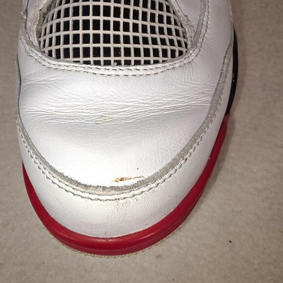 Nike Air Jordan Retro 4 308497-110 White/Red/Black Shoes Men's 8.5 Fire Red EUC - Picture 12 of 16
